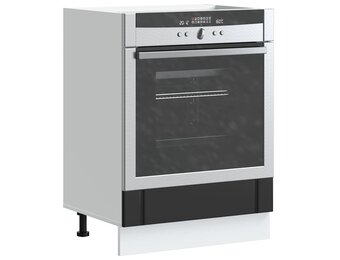 Ovenkast Lucca Bewerkt Hout Zwart - 54% Korting!