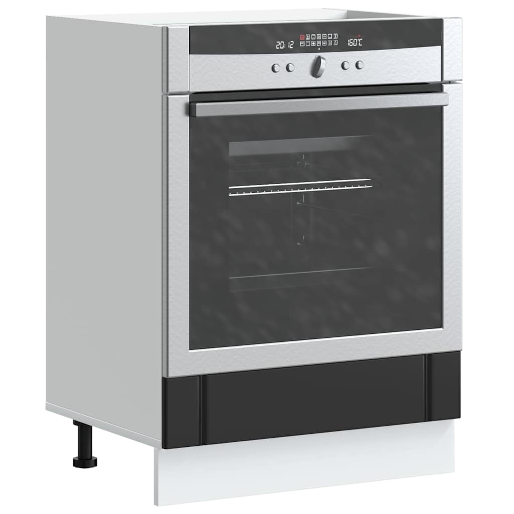 Ovenkast Lucca Bewerkt Hout Zwart - 54% Korting!