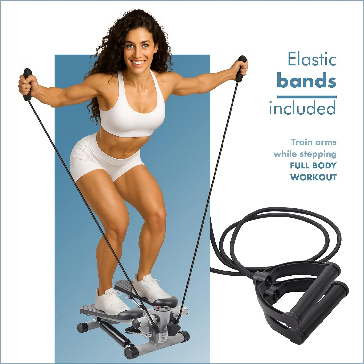 PORTENTUM Mini Stepper met Weerstandsbanden & LCD - 34% Korting!