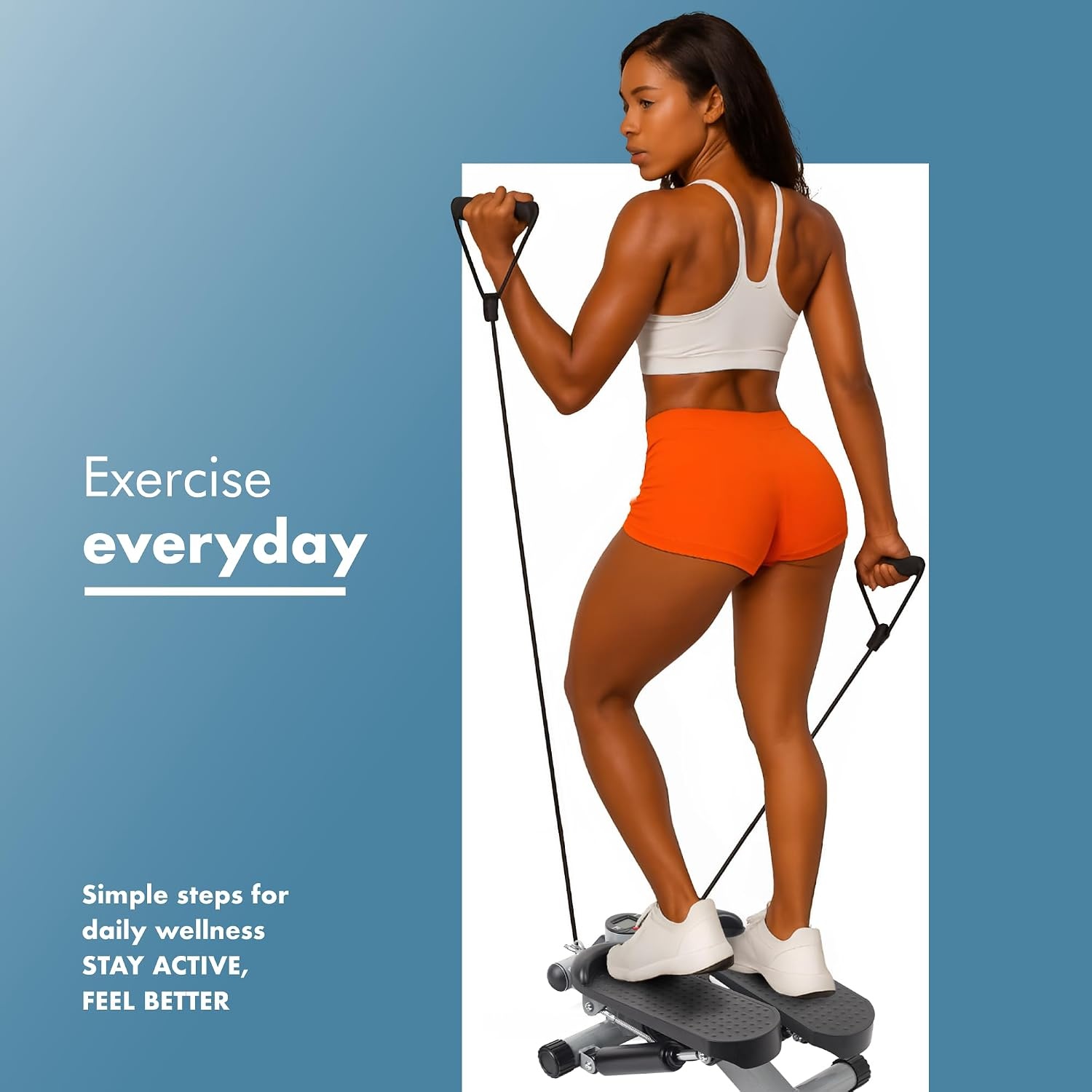 PORTENTUM Mini Stepper met Weerstandsbanden & LCD - 34% Korting!