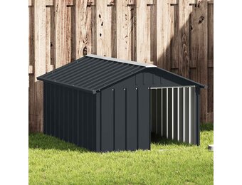 Hondenhok Gegalvaniseerd Staal 116,5x153x81,5 cm Antraciet - 35% Korting!