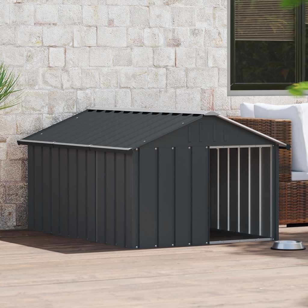 Hondenhok Gegalvaniseerd Staal 116,5x153x81,5 cm Antraciet - 35% Korting!