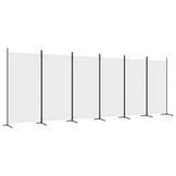 Opvouwbaar Kamerscherm met 6 Panelen (520x180 cm) - Wit