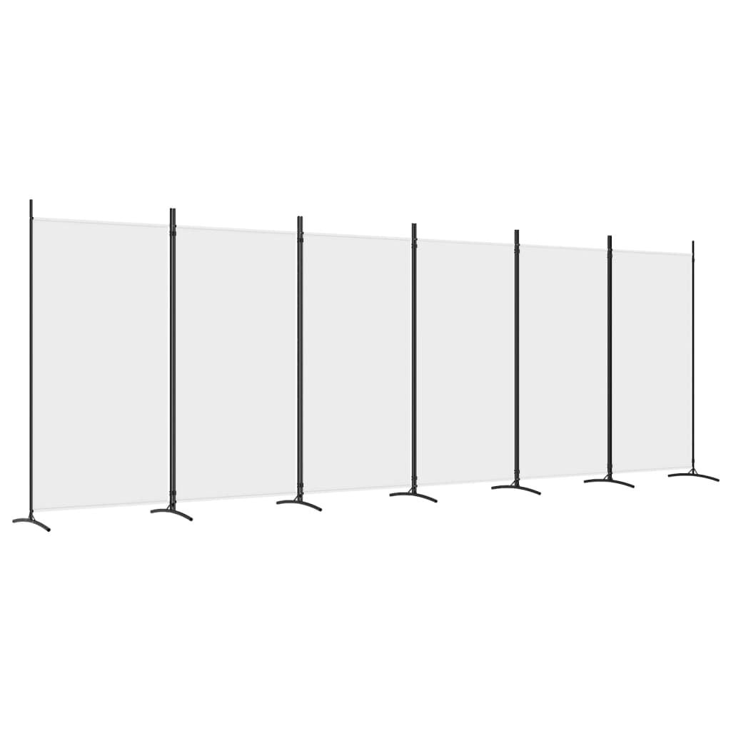 Opvouwbaar Kamerscherm met 6 Panelen (520x180 cm) - Wit
