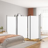 Opvouwbaar Kamerscherm met 6 Panelen (520x180 cm) - Wit