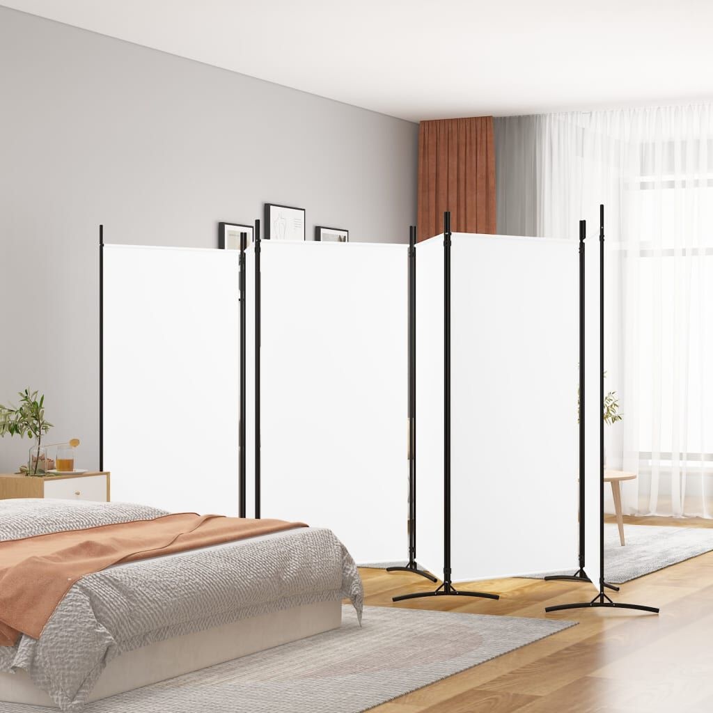 Opvouwbaar Kamerscherm met 6 Panelen (520x180 cm) - Wit