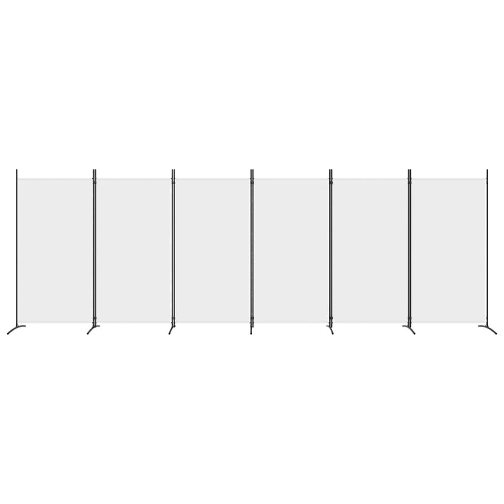 Opvouwbaar Kamerscherm met 6 Panelen (520x180 cm) - Wit
