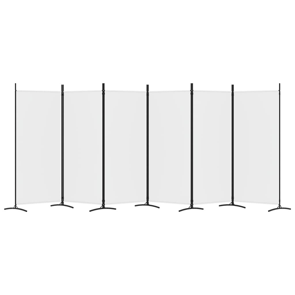 Opvouwbaar Kamerscherm met 6 Panelen (520x180 cm) - Wit