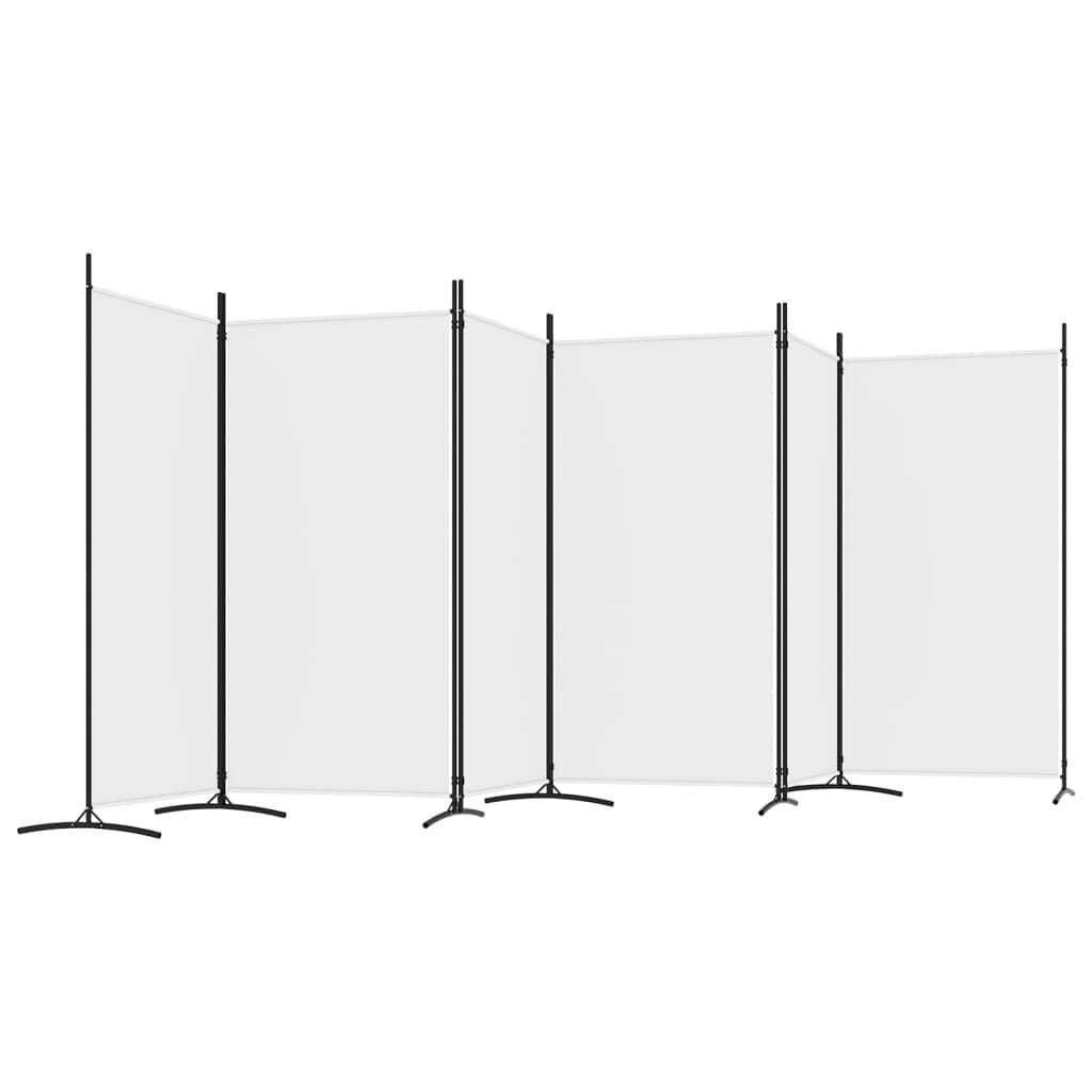 Opvouwbaar Kamerscherm met 6 Panelen (520x180 cm) - Wit