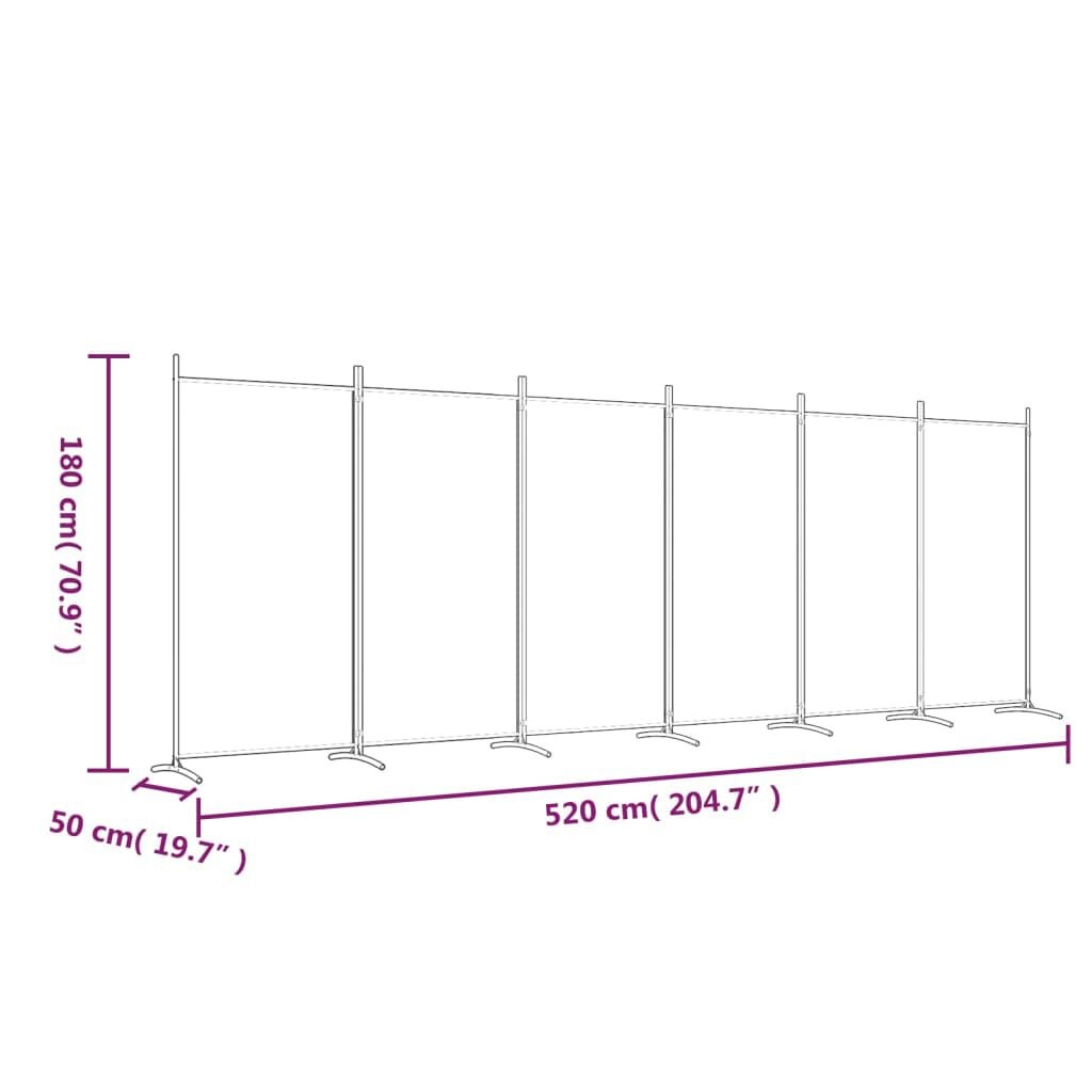 Opvouwbaar Kamerscherm met 6 Panelen (520x180 cm) - Wit