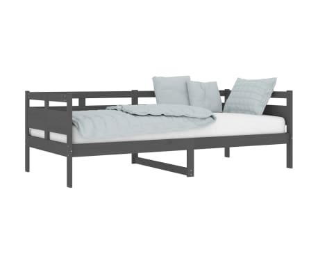 vidaXL Slaapbank massief grenenhout grijs 90x200 cm