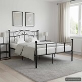 vidaXL Bedframe metaal zwart 120x200 cm