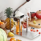 Victool Handmatige Citruspers - RVS - Inclusief 2 Perskoppen en 500 ml Maatbeker - Zilver