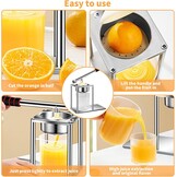 Victool Handmatige Citruspers - RVS - Inclusief 2 Perskoppen en 500 ml Maatbeker - Zilver