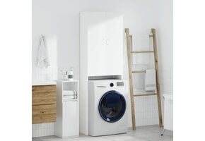 Wasmachinekast Wit 64x25,5x190 cm - 59% Korting