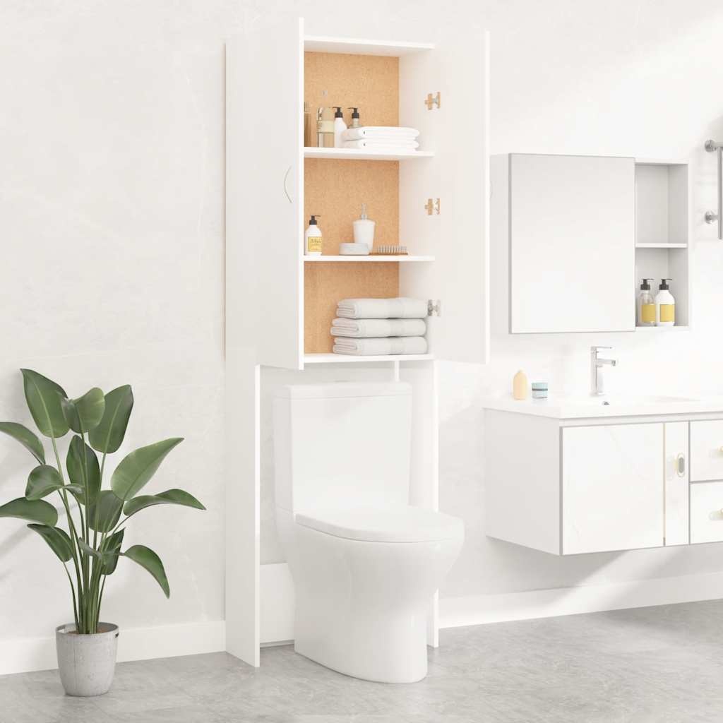 vidaXL Wasmachinekast 64x25,5x190 cm wit