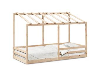 vidaXL Kinderbed met bedhuis 80x200 cm massief grenenhout wit