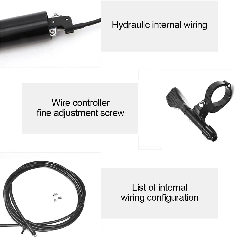 Bicycle Seatpost, 0 ~ 150 mm Telescopic Bike Saddle Tube 30.9 mm/31.6 mm Adjustable Saddle with 900i Helicoidal Spring for MTB (150 mm Stroke)