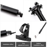 Bicycle Seatpost, 0 ~ 150 mm Telescopic Bike Saddle Tube 30.9 mm/31.6 mm Adjustable Saddle with 900i Helicoidal Spring for MTB (150 mm Stroke)