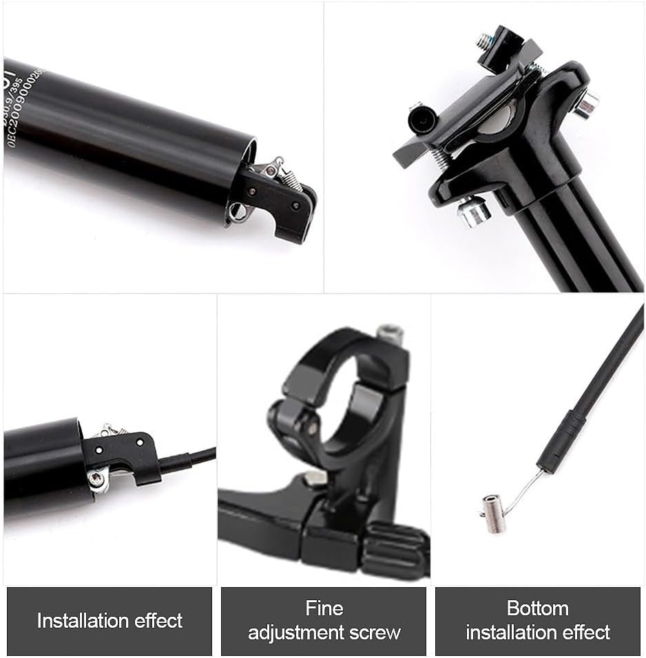 Bicycle Seatpost, 0 ~ 150 mm Telescopic Bike Saddle Tube 30.9 mm/31.6 mm Adjustable Saddle with 900i Helicoidal Spring for MTB (150 mm Stroke)