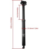 Bicycle Seatpost, 0 ~ 150 mm Telescopic Bike Saddle Tube 30.9 mm/31.6 mm Adjustable Saddle with 900i Helicoidal Spring for MTB (150 mm Stroke)