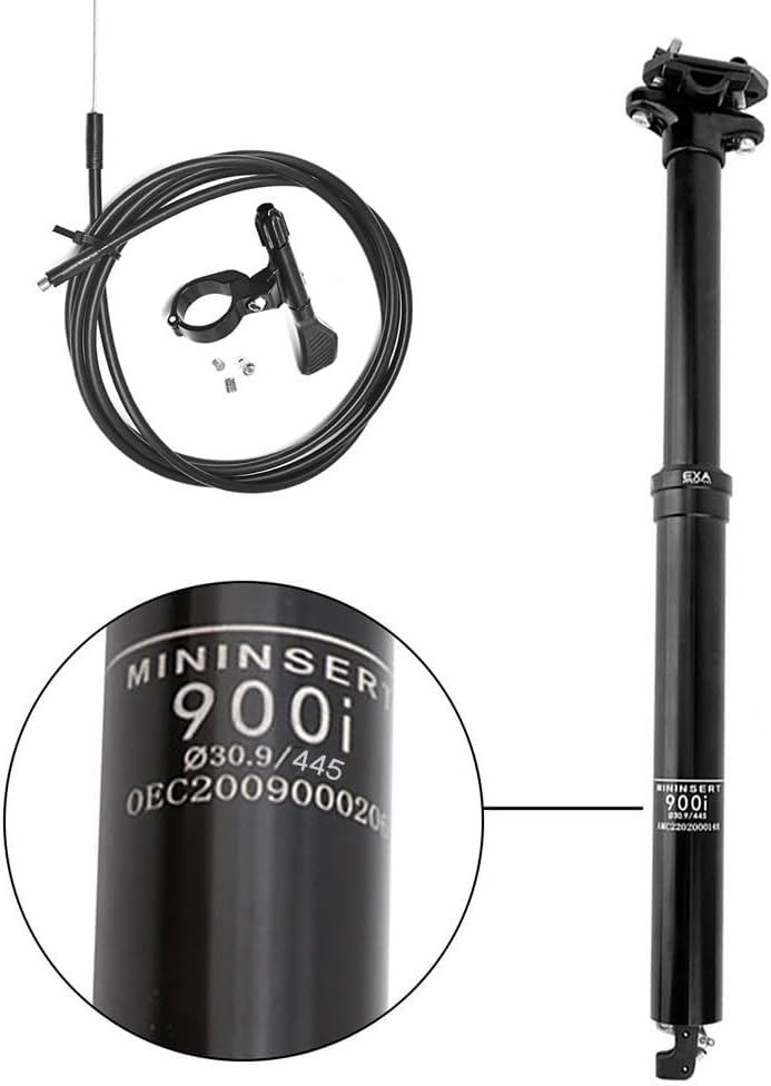 Bicycle Seatpost, 0 ~ 150 mm Telescopic Bike Saddle Tube 30.9 mm/31.6 mm Adjustable Saddle with 900i Helicoidal Spring for MTB (150 mm Stroke)