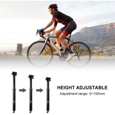 Bicycle Seatpost, 0 ~ 150 mm Telescopic Bike Saddle Tube 30.9 mm/31.6 mm Adjustable Saddle with 900i Helicoidal Spring for MTB (150 mm Stroke)