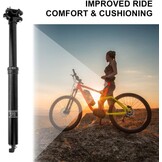 Bicycle Seatpost, 0 ~ 150 mm Telescopic Bike Saddle Tube 30.9 mm/31.6 mm Adjustable Saddle with 900i Helicoidal Spring for MTB (150 mm Stroke)
