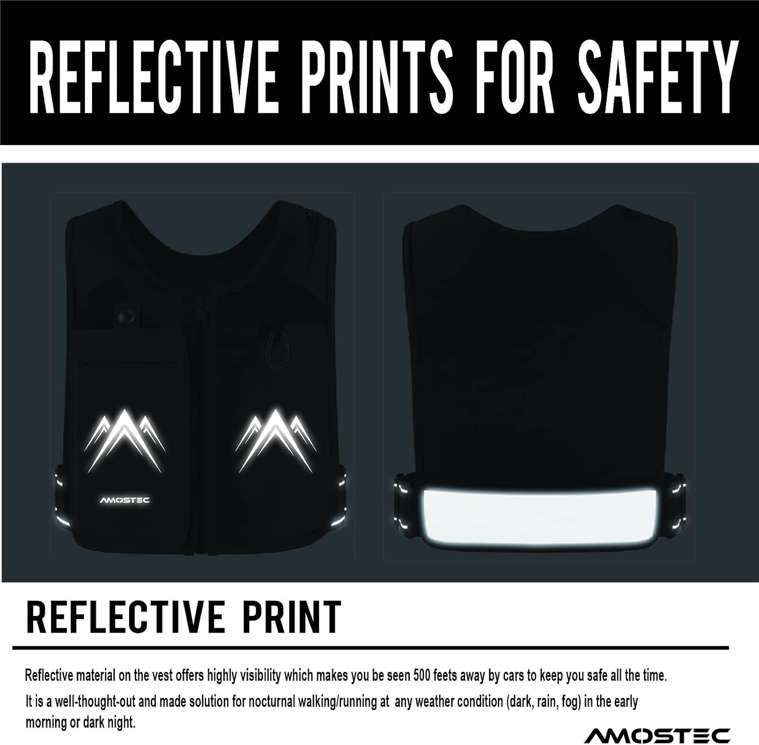 Hardloopvest Dames Heren S/M | Reflecterend | Verstelbaar | Telefoonhouder | 6 Vakken | Ritssluiting