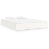 vidaXL Bedframe massief hout wit 120x200 cm