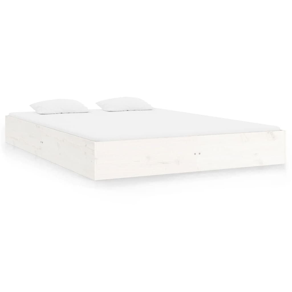 vidaXL Bedframe massief hout wit 120x200 cm