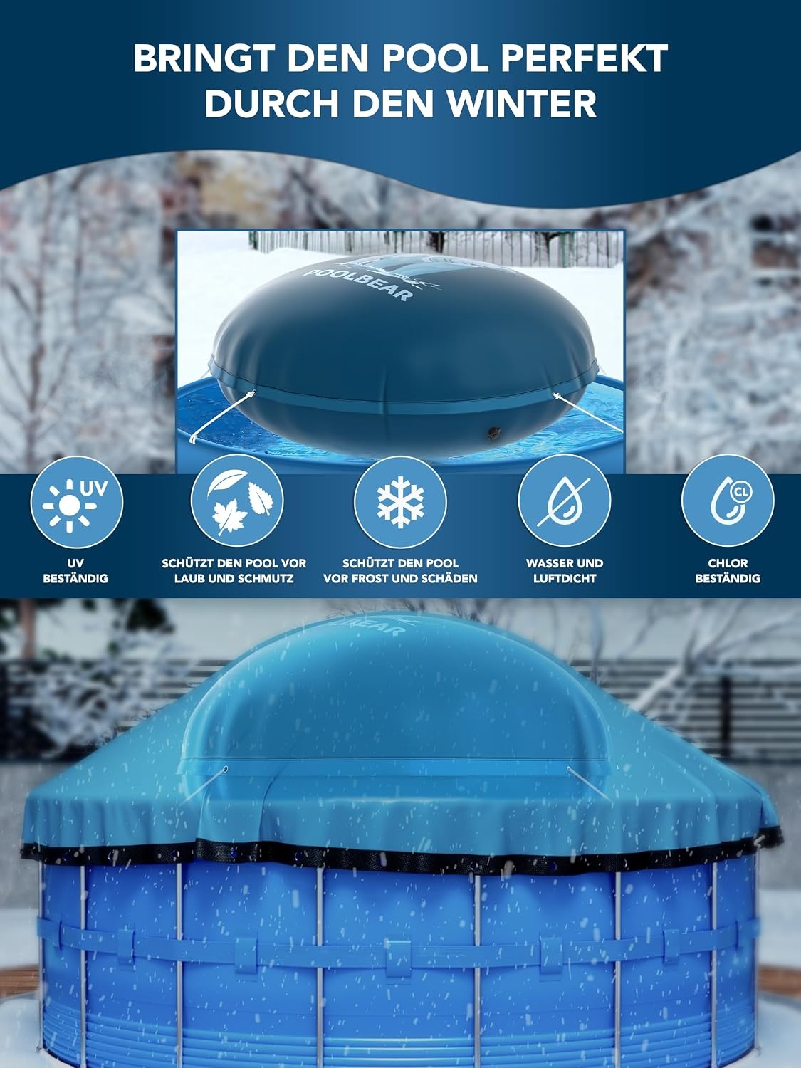 Luchtkussen zwembad XXL Blauw | Winterbescherming tegen vorst | Duurzaam