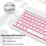 Toetsenbordhoes voor iPad 9e/8e/7e Generatie (10.2 inch) & Air 3 / Pro 10.5 | Magnetisch Afneembaar Bluetooth Schaarmechanisme Toetsen - Paars