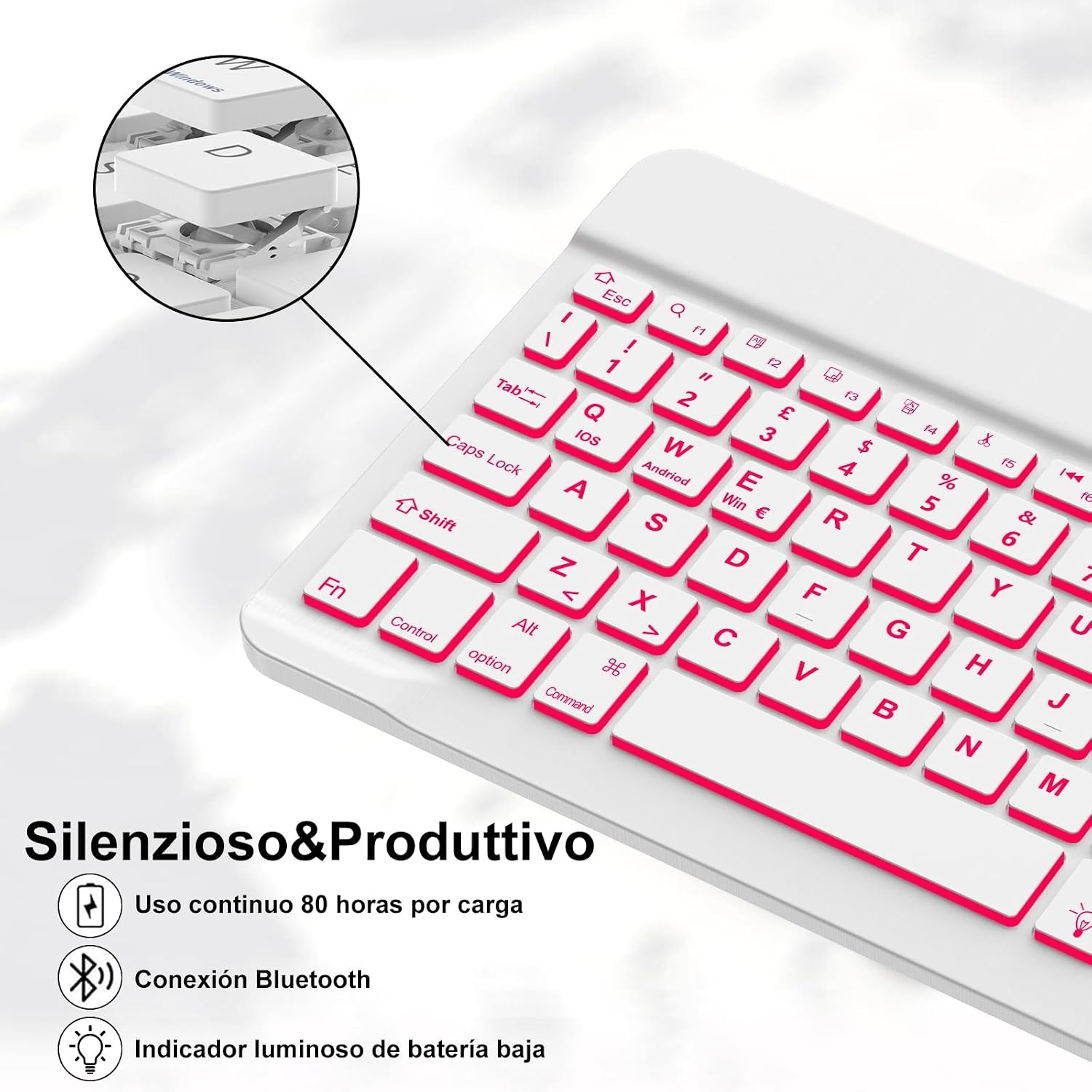 Toetsenbordhoes voor iPad 9e/8e/7e Generatie (10.2 inch) & Air 3 / Pro 10.5 | Magnetisch Afneembaar Bluetooth Schaarmechanisme Toetsen - Paars