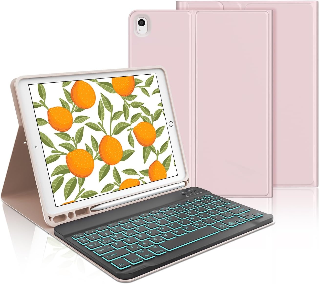 Toetsenbordhoes voor iPad 9e/8e/7e Generatie (10.2 inch) & Air 3 / Pro 10.5 | Magnetisch Afneembaar Bluetooth Schaarmechanisme Toetsen - Paars
