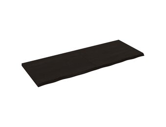 vidaXL Wastafelblad 160x60x(2-4) cm behandeld massief hout donkerbruin