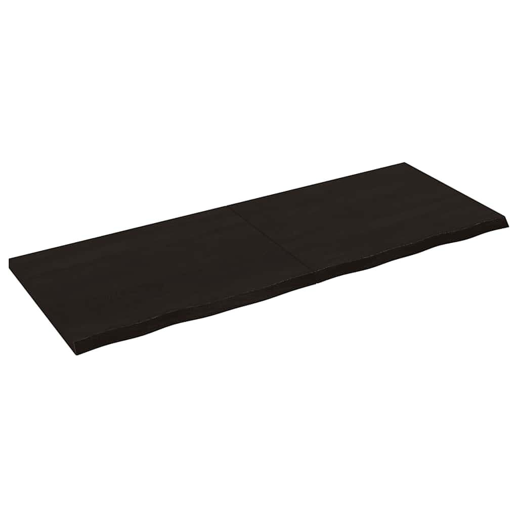 vidaXL Wastafelblad 160x60x(2-4) cm behandeld massief hout donkerbruin