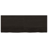 vidaXL Wastafelblad 160x60x(2-4) cm behandeld massief hout donkerbruin