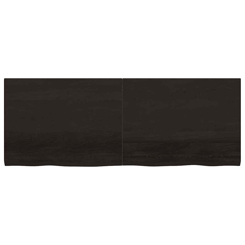 vidaXL Wastafelblad 160x60x(2-4) cm behandeld massief hout donkerbruin