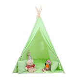 Tipi tent - speeltent met vloermat en kussens – groen