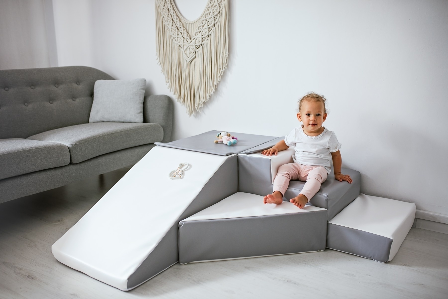 Schuimglijbaan - 40 cm hoog - wit, grijs, paars