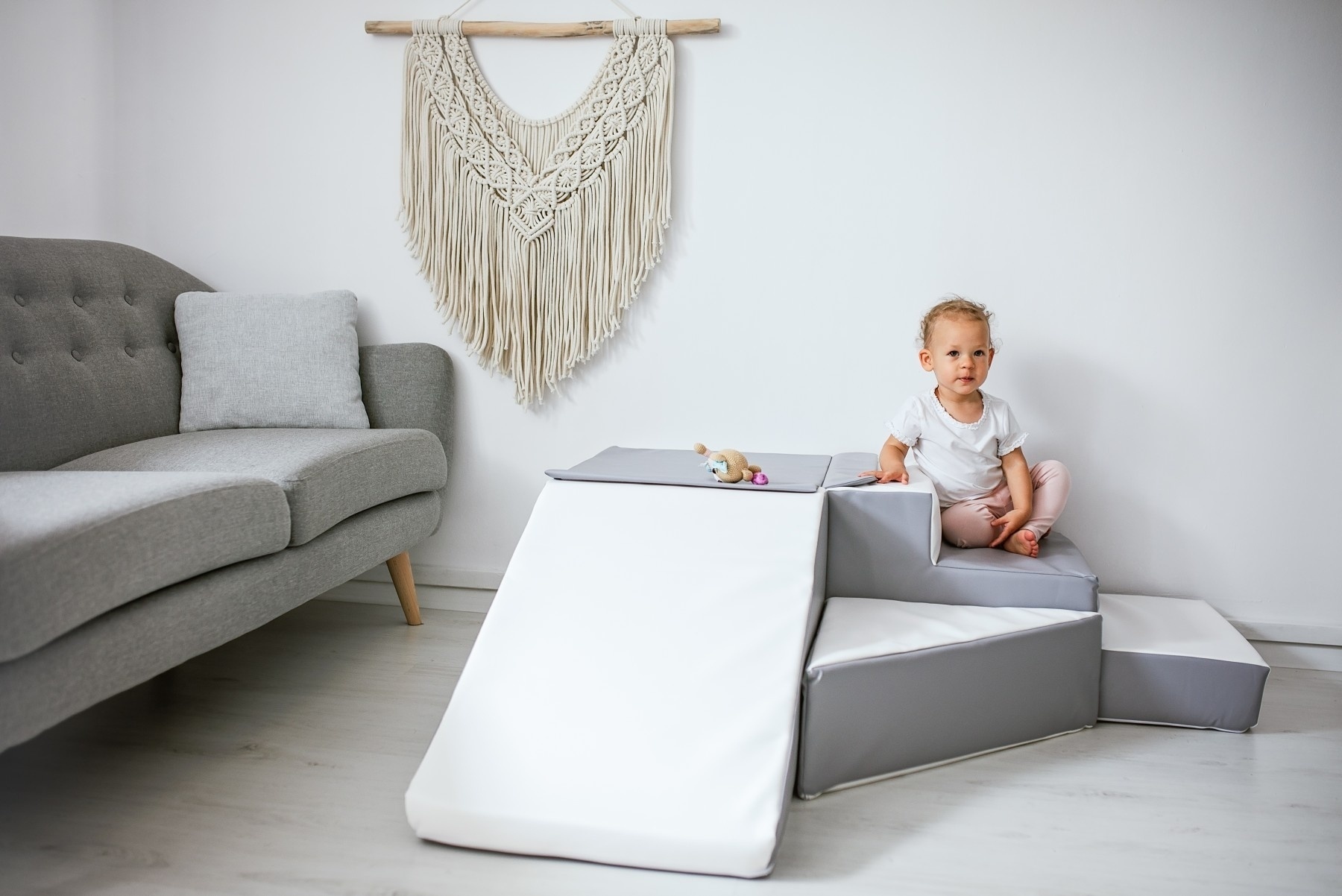 Schuimglijbaan - 40 cm hoog - wit, grijs, paars