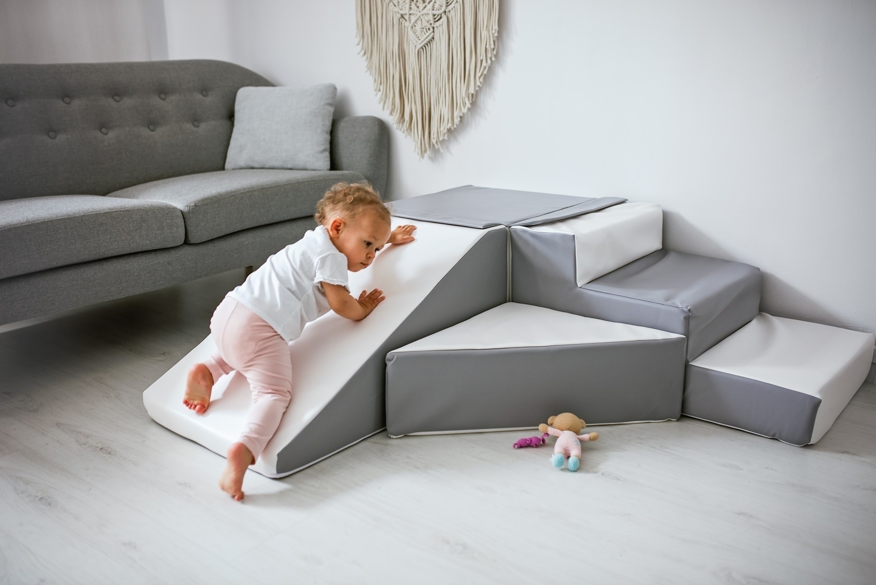 Schuimglijbaan - 40 cm hoog - wit, grijs, paars
