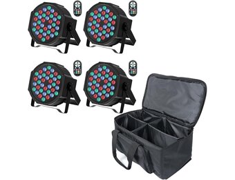 U'King 4x LED Par Spotlights RGB - 36 LED - Inclusief Opbergtas en Afstandsbediening