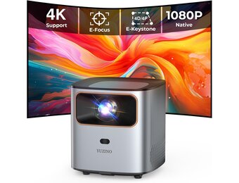 Beamer 4K, elektrische focus & trapeziumcorrectie & zoom, 15000 liter, native 1080p wifi bluetooth-projector, mini-projector, thuisbioscoop, outdoor, beamer voor mobiele telefoon met tv-stick