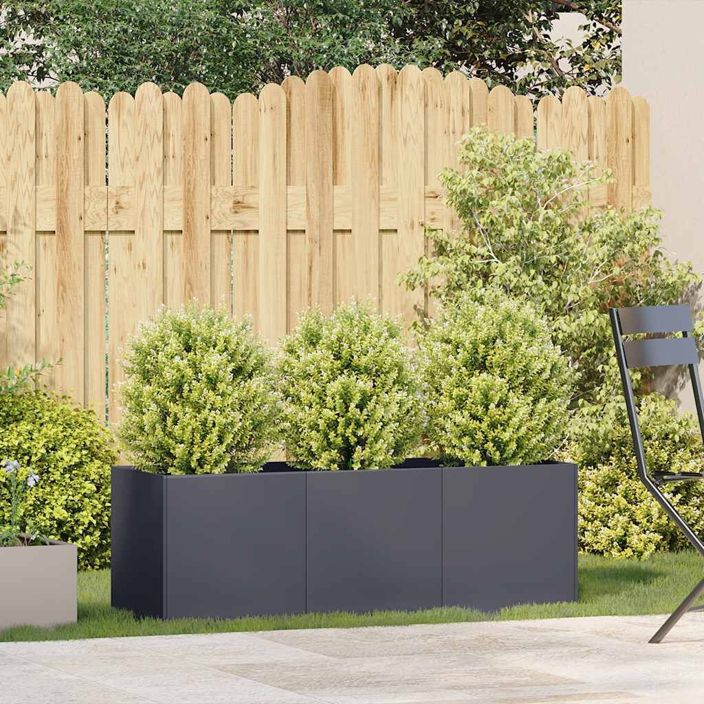 vidaXL Plantenbak 120x40x40 cm koudgewalst staal antracietkleurig