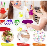 Stempelkussen set kinderen: 8 kleuren, 6 penselen (29% korting)