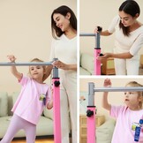 Mosebears Gymnastiekbar, Home Gymnastiekapparatuur voor kinderen van 3-15 jaar, stabiele stalen constructie, antislip, eenvoudig te monteren, 3' tot 5' verstelbare hoogte