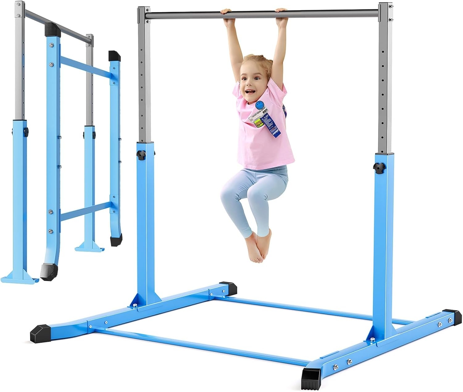 Mosebears Gymnastiekbar, Home Gymnastiekapparatuur voor kinderen van 3-15 jaar, stabiele stalen constructie, antislip, eenvoudig te monteren, 3' tot 5' verstelbare hoogte