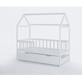 Bedhuis - peuter bed 160x80 cm - met bedlade en logeerbed - wit